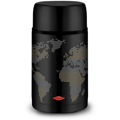 Afbeelding van Thermos voor voedsel Oroley Zwart Roestvrij staal 1 L Wereldkaart