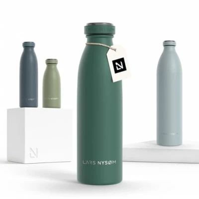 Afbeelding van LARS NYSØM &#039;Ren&#039; Roestvrijstalen drinkfles 500ml BPA vrij geïsoleerde waterfles 0,5 Liter Bayberry