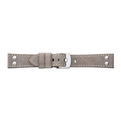Afbeelding van Eichmüller Vintage leren horlogeband met klinknagels, grijs., riemen