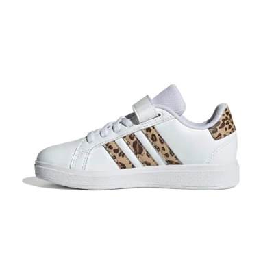 Image de adidas Mixte enfant GRAND COURT 2.0 SHOES CHILDREN, Cloud WHITE/magic beige/MATTE GOLD, 31 1/2 EU