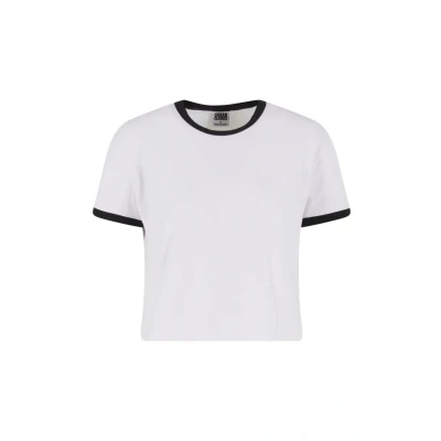 Afbeelding van Urban Classics Contrast Retro Dames T shirt wit/zwart L