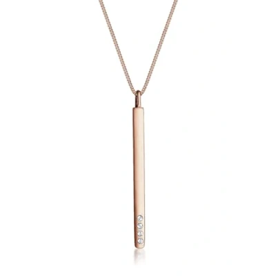 Afbeelding van Elli Dames Halsketting ames Y ketting met hanger staaf en kristallen in 925 sterling zilver 45 cm lang