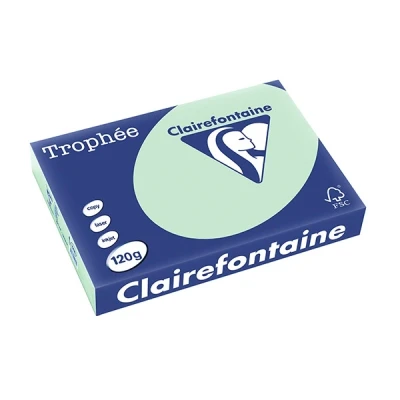 Image de Clairefontaine Trophée 157 microns vert A4 (210 x 297 mm) 120 g/m² 250 feuille(s) zéro plastique papier teinté