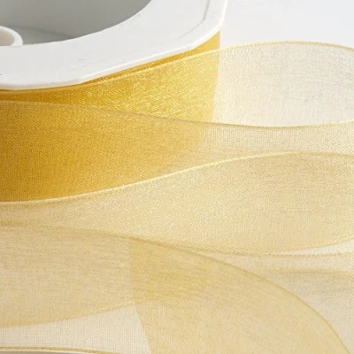 Afbeelding van Italian Options Organza lint goud 7 mm x 50 m