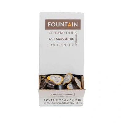 Image de FOUNTAIN COUPELLES de Lait 7,5gr concentré en dosette individuelle dans une boîte self service. Parfait pour tasse café. X 240 pièces.