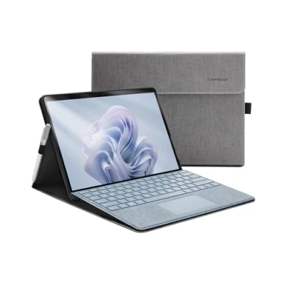 Afbeelding van Omnpak Beschermhoes voor Microsoft Surface Pro 11, 10, 9, met penhouder, lichte en dunne hoes van polyester meerdere hoeken, compatibel toetsenbord type cover