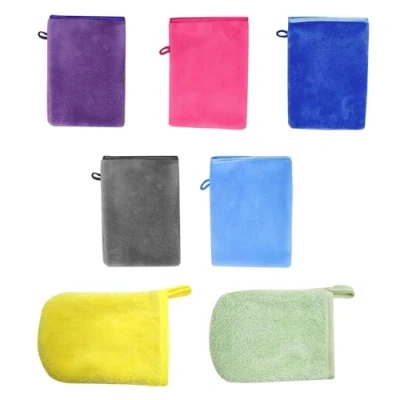 Afbeelding van CVDYWDJIE 5 douchehandschoenen en 2 make up verwijderingshandschoenen, zachte reinigingshandschoenen, absorberende handschoenen, badproducten, lichaamsreinigingsgereedschap
