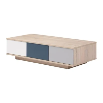 Afbeelding van Vente unique Salontafel met 3 laden en 1 niche Multicolor FILUTIA L 120 cm x H 32 D 60