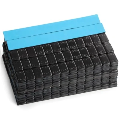 Afbeelding van GAsuppply 50 stuks stalen balanceermassa 5 g x 12 mm bandenmontagepasta zwart en kunststof coating kleefgewichten voor aluminium velgen
