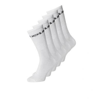 Afbeelding van Jack &amp; Jones Junior Jacbasic LOGO JNR 5PACK Sokken White voor kinderen, Maat: 33 37,
