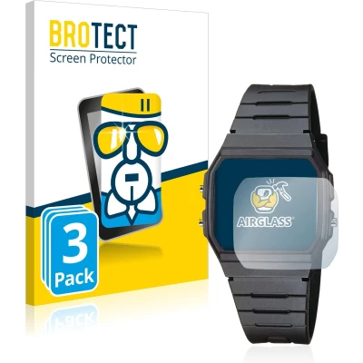 Afbeelding van BROTECT Screenprotector voor Casio Collection Unisex F 91W Folie Beschermfolie Beschermglas transparant (3 Stuks)