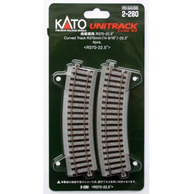 Afbeelding van H0 Kato Unitrack 2 280 Gebogen rails 4 stuk(s)