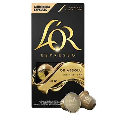 Afbeelding van 10 stuks Maison du Café L&#039;Or Espresso Gold Absolute Intensity 9 capsules