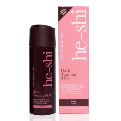 Afbeelding van He Shi Dark Tanning Lichte bruiningsmelk met glycerine en hyaluronzuur 200 ml voor de zijdezachte gehydrateerde huid, donkerbruine glans 96% natuurlijk, geschikt alle soorten