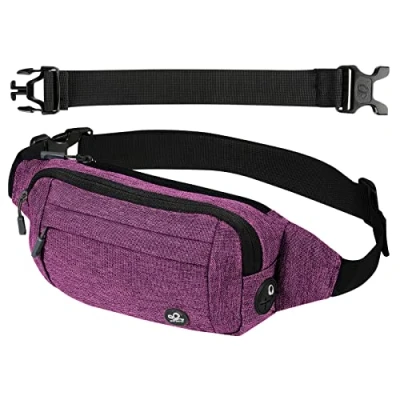 Afbeelding van Waterfly Bumbags Taille Fanny Pack Dames Mode Bum Bag Met Verstelbare Riem voor Sport Running Wandelen Jogging Meisjes Vrouwen Mannen, Paars, S, Lange tailleband