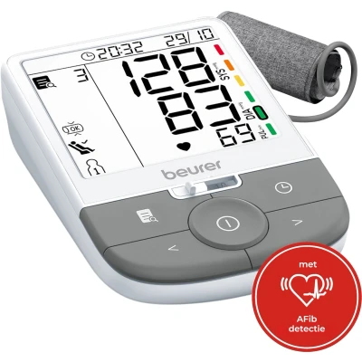Afbeelding van Beurer Premium Bloeddrukmeter met AFIB detectie Aanbevolen door de Duitse hoge bloeddruk Vereniging (DHL) BM 53 Positie controle Manchet 2 Gebruikers XL verlicht display 22 42 cm 5 Jaar garantie