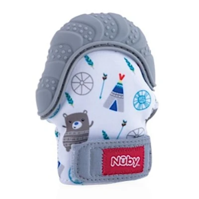 Image de Nuby gant de dentiste junior 14,6 x 12,4 cm gris silicone