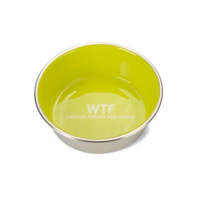 Afbeelding van Beeztees Eetbak Rvs Wtf Hond Groen Hondenvoerbak 16x16x5 cm