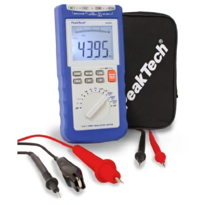 Afbeelding van Peaktech 4395 multimeter en isolatiemeter CAT III 600V 250V, 500V 1000V meetspanning LCD