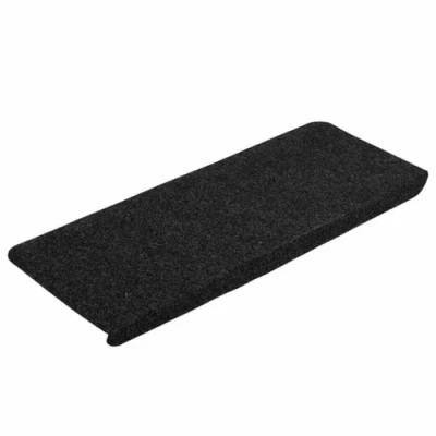 Afbeelding van Trapmatten zelfklevend 15 st 65x24,5x3,5 cm zwart