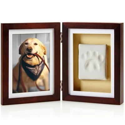 Afbeelding van Pearhead Pet Paw Print Photo Frame met Clay Imprint Kit Pawprint Making and Display voor Katten en Honden, No Mess Memorial, Perfect Home Decor Cadeau Huisdierliefhebbers,