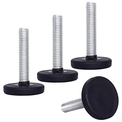 Afbeelding van SKIR&#039;CO Set van 4 nivelleringsvoeten M8 x 40 mm, ronde verstelbare metalen poten, schroefdraadstang, nivelleervoet