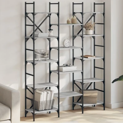 Afbeelding van Boekenkast 127,5x28,5x172,5 cm bewerkt hout grijs sonoma eiken