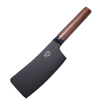 Afbeelding van MITSUMOTO SAKARI 17 cm professionele keukenmessen, Japanse slagersmessen bekleed met titanium zwart, Duits keukenmes gelegeerd staal van hoge kwaliteit
