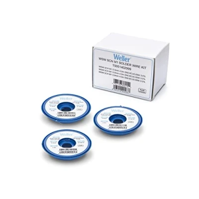 Afbeelding van Weller WSW SCN M1 (T0051402999) soldeerdraadset loodvrij, Ø 0,3/0,5/0,8 mm, Sn99.3Cu0.6Ni0.05, stroomgehalte 3,5%, 21 g