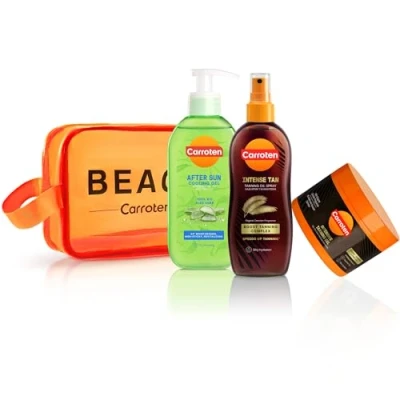 Afbeelding van Carroten Set van 3 zonneverzorging, intensieve bruiningsgel, 150 ml, bruiningsolie met kokosolie 200 ml en verkoelende gel na de zon, etui