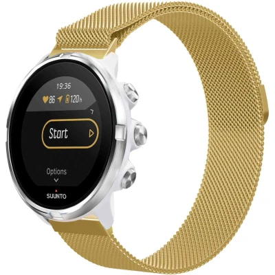 Afbeelding van iMoshion Milanees magnetisch 24 mm bandje Geschikt voor Suunto 7 / 9 (Baro) Sony Smartwatch 2 Goud
