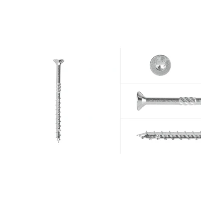 Afbeelding van Wovar Spaanplaatschroeven Verzinkt 6 x 80 mm Torx 25 met snijpunt Doos 100 Stuks