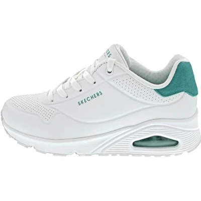 Image de Skechers UNO Femme Baskets, White Durabuck Mint Suede Trim, 41 EU