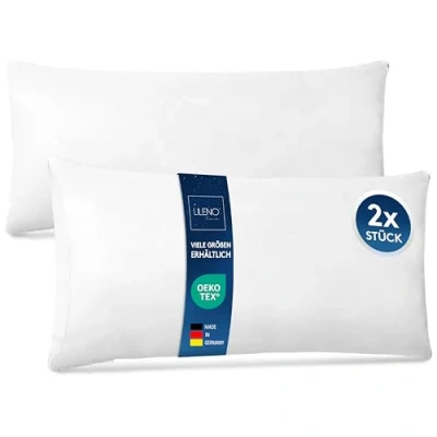 Afbeelding van LILENO HOME Set van 2 kussens, 40 x 80 cm, wasbaar binnenkussen geschikt voor mensen met een allergie, polyester bits als bankkussen, cocktailkussen en kussen