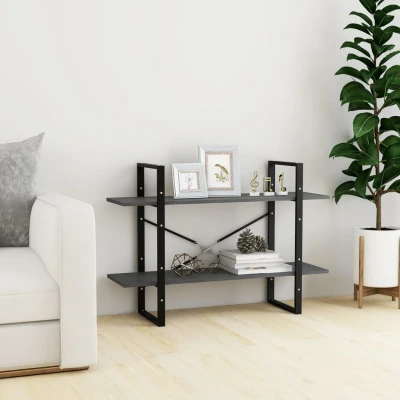 Afbeelding van Boekenkast met 2 schappen 100x30x70 cm massief grenenhout grijs