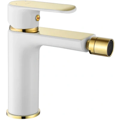 Afbeelding van REA Bloom Bidetkraan Laag Model Mat Wit/ Glans Goud