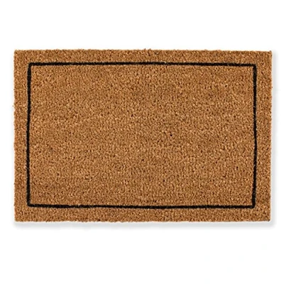 Afbeelding van Voetmat kokos frame design schoonloop 40x60 cm deurmat binnen antibacteriële kokosmat natuurlijk materiaal