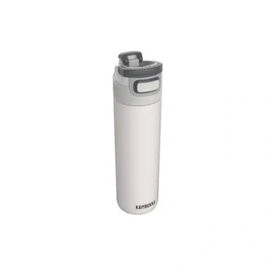 Afbeelding van Kambukka Stainless Steel Double Wall Vacuum Insulated Water Bottle With 3 In 1 Snapclean Lid Chalk White 600 Ml (20oz)