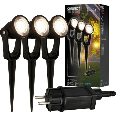 Afbeelding van Briloner LED tuinspot 3918035 Aanloopset met grondpin Zwenkbaar IP65 1,5m voedingskabel 22,5 x 5 6 cm Zwart gekleurd