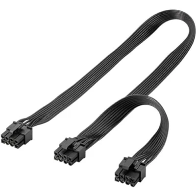 Afbeelding van PCIe 8 pins (v) 2x (6+2) (m) voedingskabel 0,20 meter