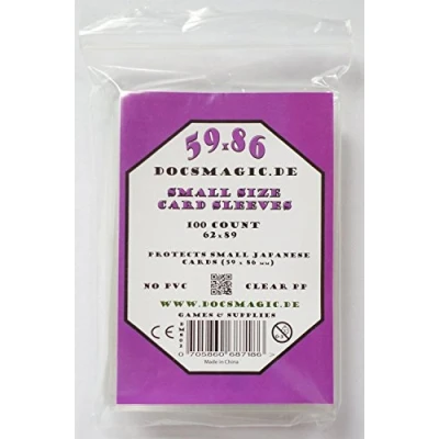 Afbeelding van docsmagic.de YGO 100 Small kaarthoezen transparant 59 x 86 standaard 62 89