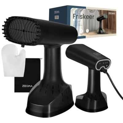 Afbeelding van Zeegma Friskeer Stoomstrijker 2 in 1 Stomer &amp; Strijkijzer 380ml Watertank 3 Stoommodi Keramische Plaat Snelle Opwarmtijd Inclusief Borstel Handschoen
