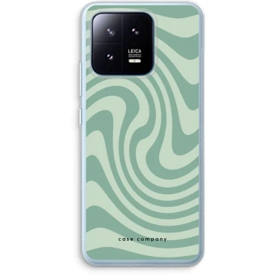 Afbeelding van Case Company® hoesje geschikt voor Xiaomi 13 Pro Swirl Groen Soft Cover Telefoonhoesje Bescherming aan alle Kanten en Schermrand