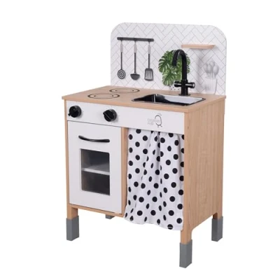 Afbeelding van Teamson Kids Modern Houten Speelkeuken Kinderspeelgoed Rollenspel Speelgoed Wit/Hout
