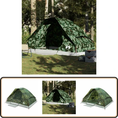 Afbeelding van vidaXL Koepeltent 6 persoons waterdicht camouflage