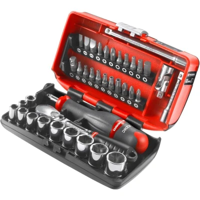 Afbeelding van Facom RL.NANO1 Compacte 1/4’’ Doppenset 6 Kant Met Ratel Stofdichte Kop