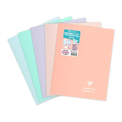Afbeelding van Clairefontaine Koverbook Blush, 981681C, notitieboek, geniet, 24 x 32 cm, 96 pagina&#039;s, kleine ruitjes, met rand, wit papier, 90 g, ondoorzichtig polypro deksel, willekeurige kleurkeuze