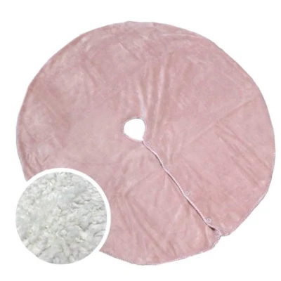 Afbeelding van Unique Living Treeskirt Coby 110cm Ø old pink Kerstboomkleed