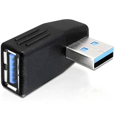 Afbeelding van USB A (m) (v) haakse adapter haaks naar links USB3.0 / zwart