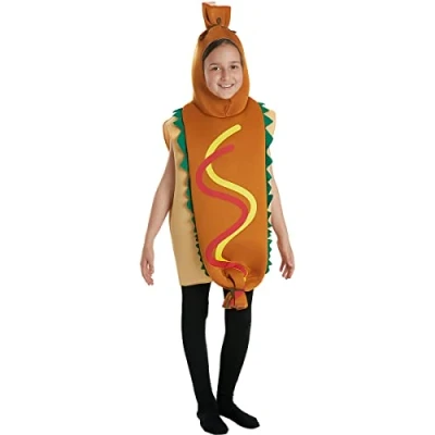 Afbeelding van Funidelia Hot Dog Kostuum voor meisjes en jongens Eten, Drinken, Originele Leuke kinderen Accessoire verkleedkleding rekwisieten Halloween, carnaval &amp; feesten Maat 122 152 cm Bruin